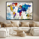 World Map Canvas Print – Framed Travel Map Wall Art for by MyGreatCanvas | Canvas Wall Art Prints | Photo Prints & Wall Decor