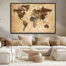 Push Pin World Map Canvas Print – Framed Travel Tracker Wall by MyGreatCanvas | Canvas Wall Art Prints | Photo Prints & Wall Decor