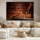 Whiskey and Cigar Wall Art Canvas | 3 Panel Bar Room Decor by MyGreatCanvas | Canvas Wall Art Prints | Photo Prints & Wall Decor