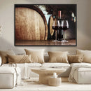 Wine and Barrel Wall Art Canvas Print by MyGreatCanvas | Canvas Wall Art Prints | Photo Prints & Wall Decor
