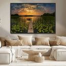 Lake and Flower Wall Art Canvas Print