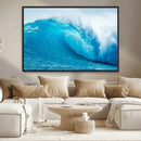 Big Ocean Surfing Wave Wall Art Canvas Print