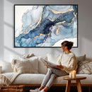 Abstract Art Print - Blue Abstract Canvas Wall Art Print