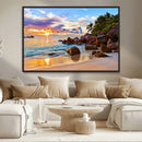 Tropical Island Beach Sunset Canvas Print