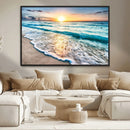 Sunset Beach Waves Canvas Wall Art – 5-Panel Ocean Sunset by MyGreatCanvas | Canvas Wall Art Prints | Photo Prints & Wall Decor