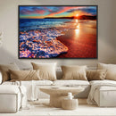 Colorful Coastal Sunset on the Beach Canvas Print, Ocean