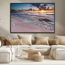 Sea Ocean Sunset Beach Wall Art Canvas Print