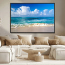 Tropical Beach 3-Panel Canvas Wall Art – Serene Ocean Waves