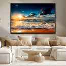 Golden Hour Sunset Over Ocean Waves Wall Art Canvas Print | by MyGreatCanvas | Canvas Wall Art Prints | Photo Prints & Wall Decor