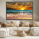 Golden Sunset Beach Canvas Wall Art – Triptych Seascape by MyGreatCanvas | Canvas Wall Art Prints | Photo Prints & Wall Decor