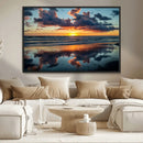 Beach Sunset Print - Stunning Ocean Canvas Artwork with