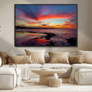 Glorious Sunset on The Beach Wall Art Canvas Print