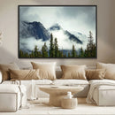 Mountain Mist Canvas Wall Art Print | 3-Panel Foggy Forest