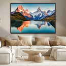 Landscape Mountain and Lake View Wall Art Canvas Print