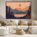 Modern Boho Sunset Canvas Print, Mountain Landscape Triptych