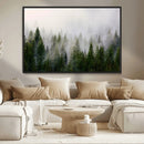 Misty Pine Forest Wall Art Canvas Print | 3 Panel Green by MyGreatCanvas | Canvas Wall Art Prints | Photo Prints & Wall Decor