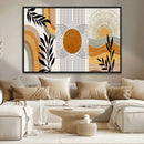 Modern Boho Sun and Leaf Abstract Art – 3-Panel Giclée