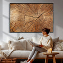 Tree Ring Canvas Art, Rustic Wood Grain Wall Art, Tree Slice