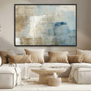 Abstract Blue and Beige Wall Art, Modern Minimalist Canvas