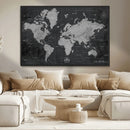 World Map Canvas Print – Detailed Map of the World Wall Art