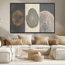 Boho Tree Ring Wall Art, Modern Minimalist Wood Grain