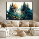 Watercolor Trees Forest Abstract Wall Art Canvas Print,