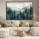 Serenity Forest Wall Art Canvas | Foggy Mountain Landscape