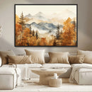 Golden Autumn Forest Wall Art Canvas | Mountain Landscape
