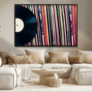 Vinyl Record and Album Collection Canvas Wall Art - Retro