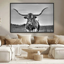 Texas Longhorn Cow Wall Art, Texas Longhorn Canvas, Cattle