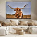Texas Longhorn Wall Art Print, Framed Longhorn Cow Wall Art