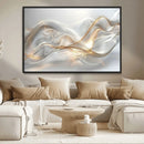 Abstract art Grey and Gold Lines Wall Art