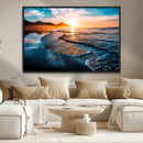 Sunset Beach Ocean Canvas Wall Art – Tranquil Ocean