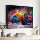 Abstract Graffiti Barbell Canvas Wall Art – Urban Fitness
