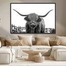 Longhorn Canvas Print, Bighorn Cow Wall Art Canvas Print