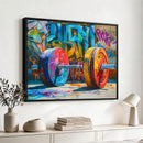 Fitness Gym Barbell Graffiti Wall Art Canvas Print