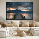 Mountain Lake Wood Pier Canvas Wall Art Nature Lake Print by MyGreatCanvas | Canvas Wall Art Prints | Photo Prints & Wall Decor