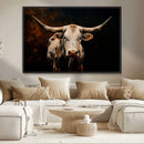 Texas Longhorn Wall Art | 3-Panel Large Texas Longhorn