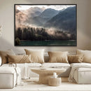 Foggy Mountain Canvas Print Forest Wall Art