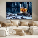 Whiskey Ice Wall Art Canvas Print
