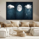 3 Piece Indigo Cloud Wall Art, Thunderstorm Moon Cloud by MyGreatCanvas | Canvas Wall Art Prints | Photo Prints & Wall Decor