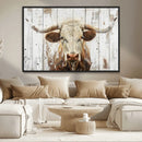 Rustic Longhorn Bull Wall Art Canvas Set – Western-Inspired