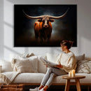 Abstract Texas Longhorn Wall Art Print | 3-Panel Large Texas