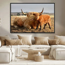 Highland Cow Canvas Wall Art Animal Print for Farm House