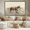Cowboy Wall Art - Western Horse Canvas Print - Vintage