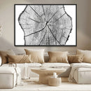 Rustic Tree Ring Wall Art Canvas Print – Framed and Ready to