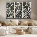 Modern Botanical Wall Art - Floral Black and White Canvas