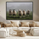 Flock of Sheep in a Mystical Fog – Pastoral Wall Art Canvas by MyGreatCanvas | Canvas Wall Art Prints | Photo Prints & Wall Decor