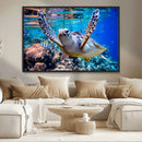Underwater Sea Turtle Wall Art Canvas Print – Vibrant Ocean