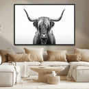 Highland Wall Art Canvas Print – Minimalist Black and White
